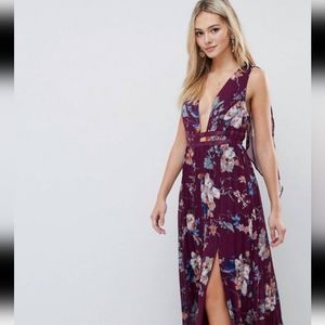 Floral Maxi Pleated Dress